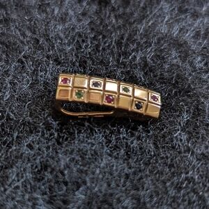 Solid 585/14kt Rose pink gold pendant with multicolor gemstones